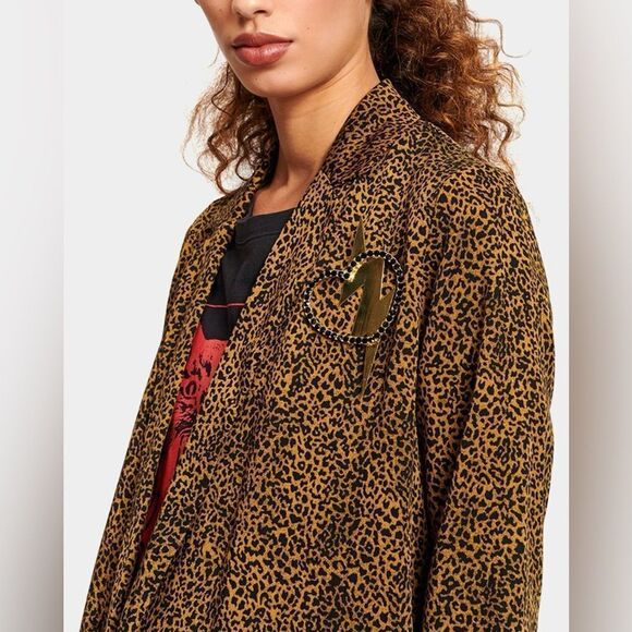 Essentiel Antwerp Tracy Leopard Micro Print Coat Dress - Picture 9 of 16
